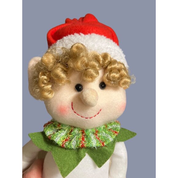 Plush Elf Doll With Curly Hair and Festive Outfit - Picture 7 of 11